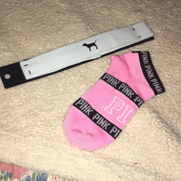 PINK Victoria's Secret Accessories - PINK HEADBAND AND PINK PAIR OF SOCKS Woman’s ♥️